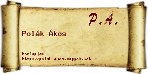 Polák Ákos névjegykártya